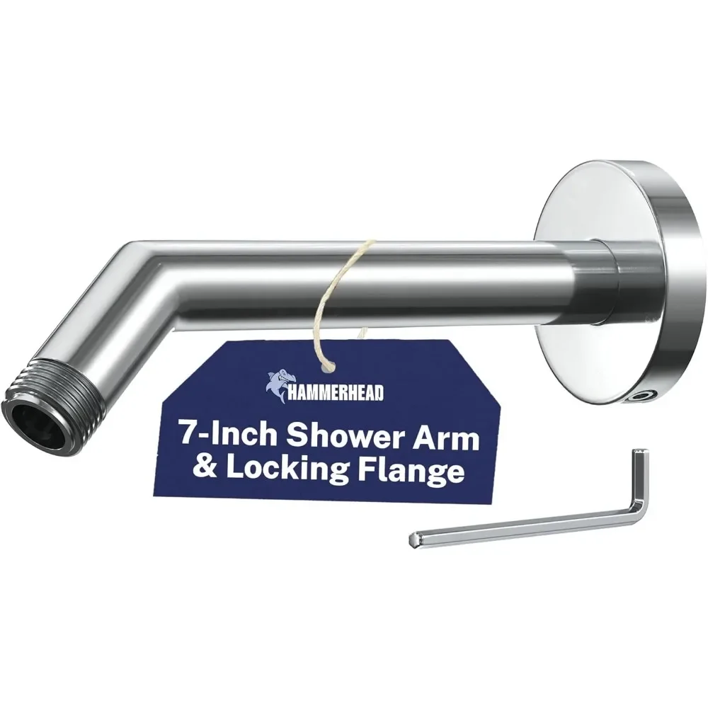 

Металлическая душевая штанга и фланец 7,5 дюймов, удлинительная труба из нержавеющей стали, универсальная, хромированная