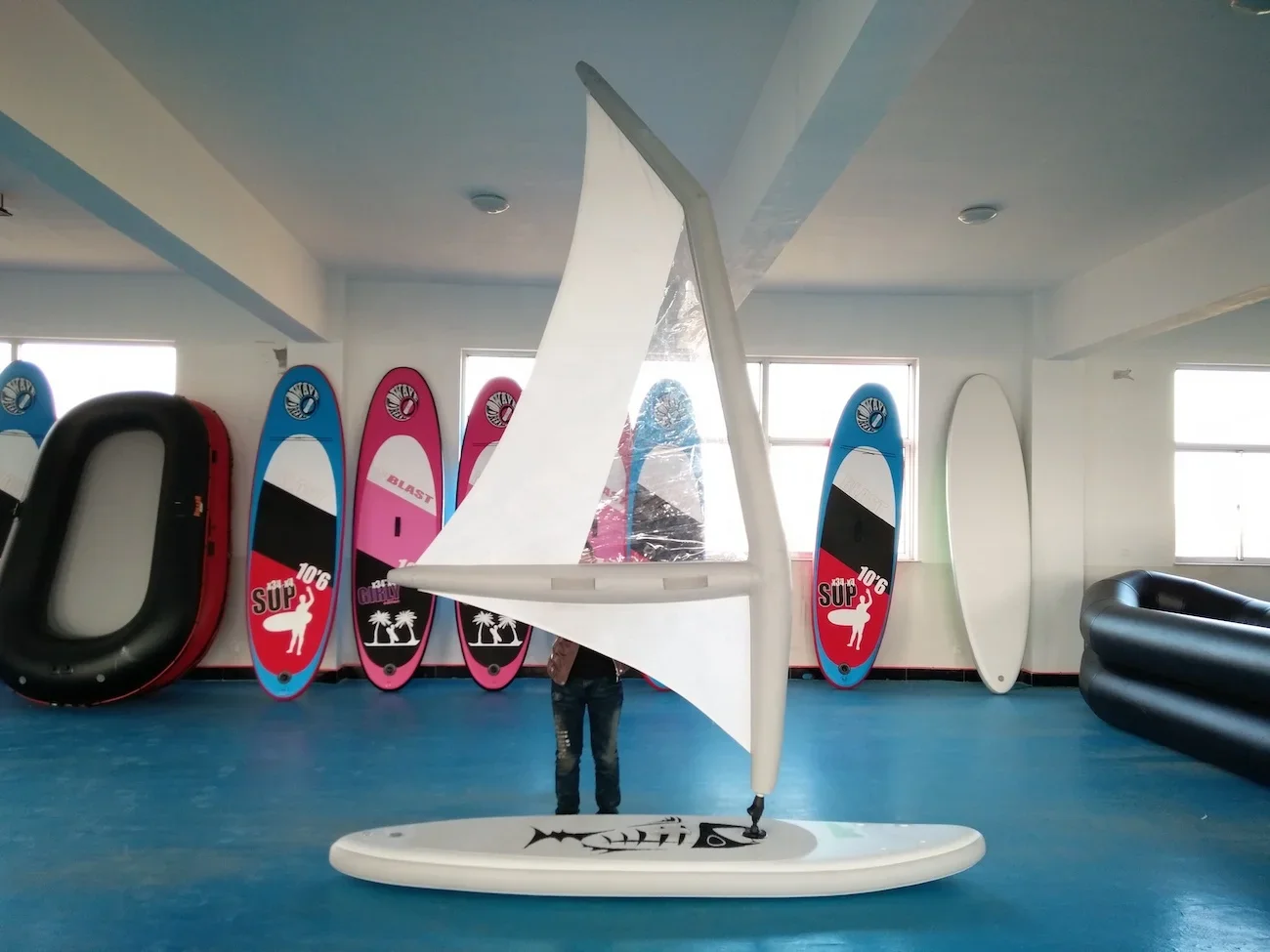 

-inflatable sail Inflatable windsurf sup sail camping game