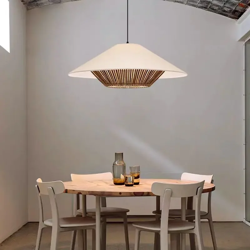 

Stevie Mixed Wove Pendant Lamp Restaurant Jute Rope Light Hanging Foyer Bedroom Rustic Fabric Lamp Minimalist Farmhouse