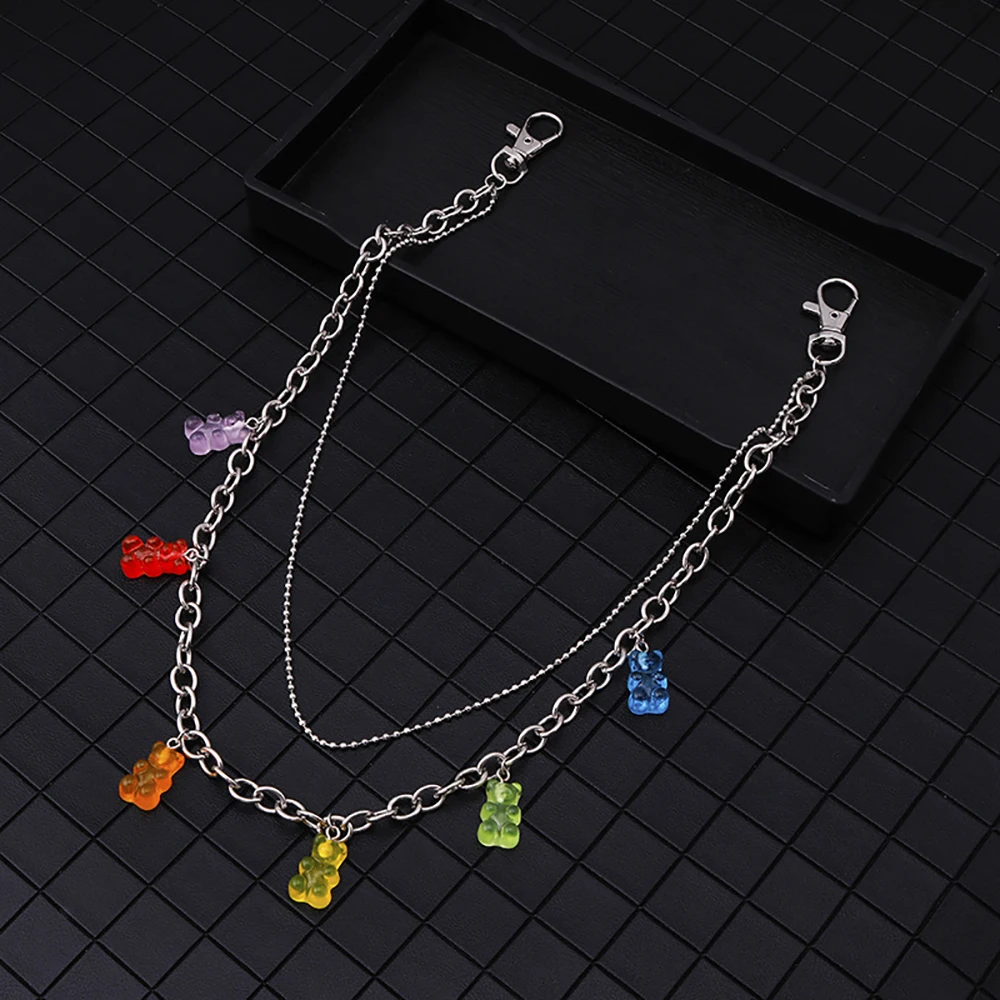 

Cute Punk Girl Student Alloy Boho Styles Jewelry Gift Belt Chain Jeans Chain Bear Waist Chain