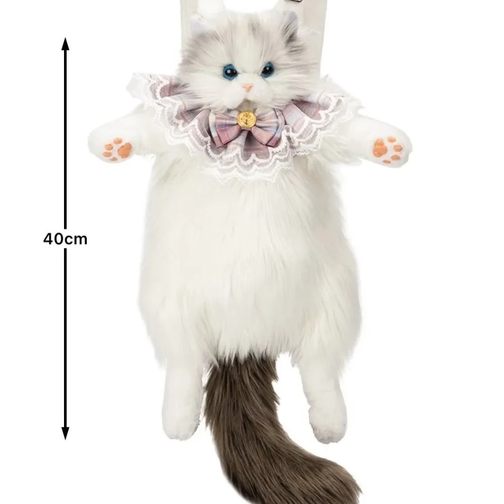 Cadeaux sac à dos chat simulé sac d'école mignon femmes sac à dos souple Ragdoll chat réaliste