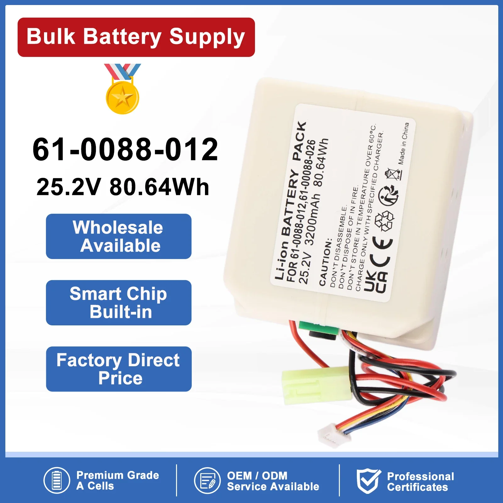 61-0088-012  Replacement Battery For Bissell ICONpet Cordless 2288 22889 2746A 2746 Vacuum Cleaner 61-00088-026 25.2V 3200mAh