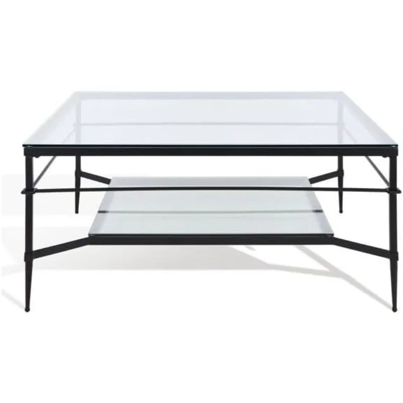 Add A Couture Chic Touch Fashionable Cocktail Table Made From Durable Finished Metal and Tempered Glass