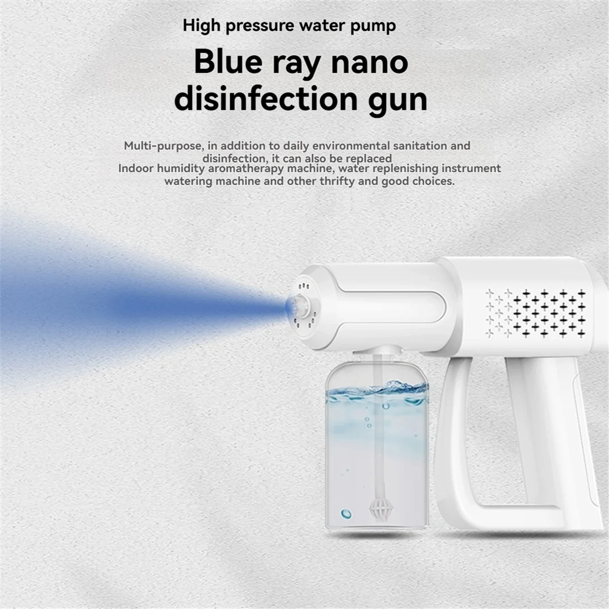

ABNJ Disinfectant Fogger Machine, 350ml Wireless Nano Sprayer Handheld Blue Light Foggers for Touchless Sanitization