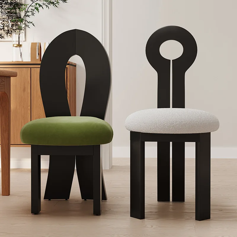 

Lamb wool makeup dresser stool girls bedroom backrest solid wood chair master bedroom makeup chair