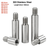 5pcs M3 M4 +6mm Thread Length 304 Stainless Steel Round Standoff Motherboard Stud Mount Spacer Single Head Column Screws Bolts