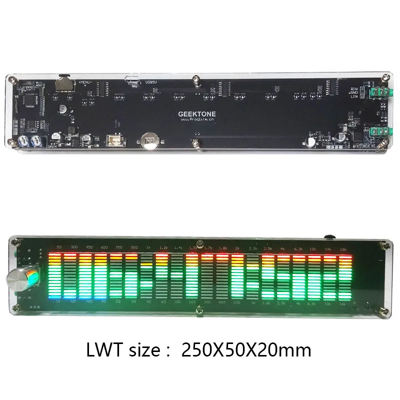 LED Music Spectrum Display Multimode DSP Equalizer Level Indicator Light Rhythm Analyzer VU Meter USB DC 12V Car POWER Amplifier