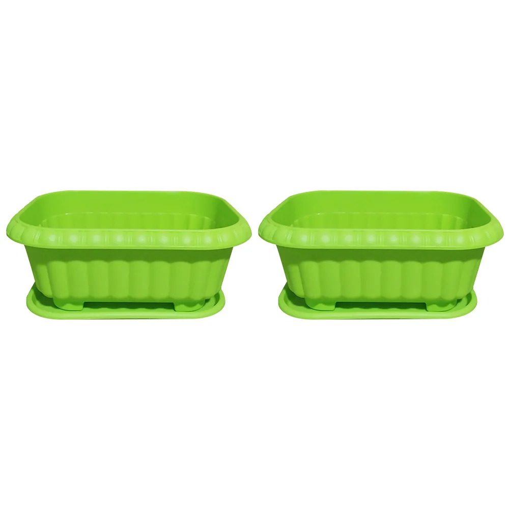 

2Pcs Vegetable Growing Containers Plastic Planters Green Multifunctional Garden Pots for Succulents Flowers Vegetable Growing