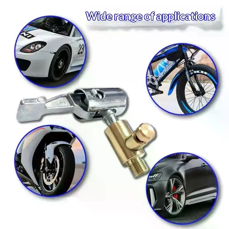Car Tire Nozzle Clamp Inflation Pump Quick Connector Nozzle Clip-on Adapter Portable Inflatable Pump Valve Connector