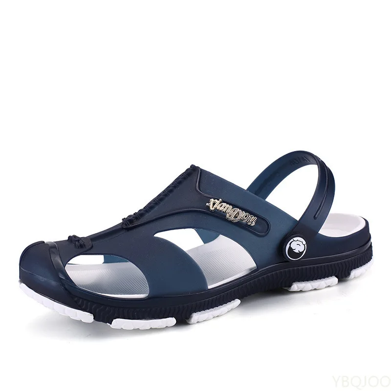 2021 Summer Men\'s Slippers 5 Slip-On Garden Shoes Breathable Man Sandals Plus Size Male Beach Shoes Flip Flops Quick Dry