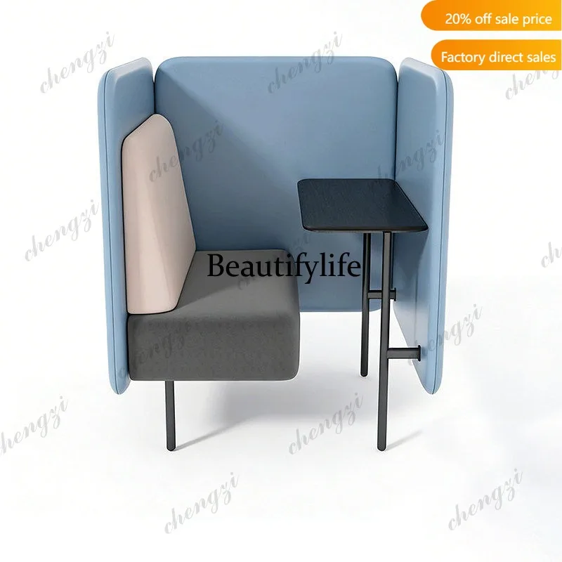 QQ Designer creative lounge area high back card seat sofa library coffee shop sofa