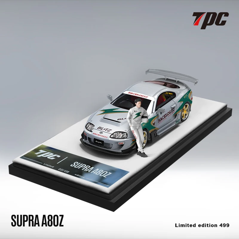 TPC 1:64 Toyoto Supra A80Z Modified Car Diecast Model Car Acrylic Display Collection Model Ornaments