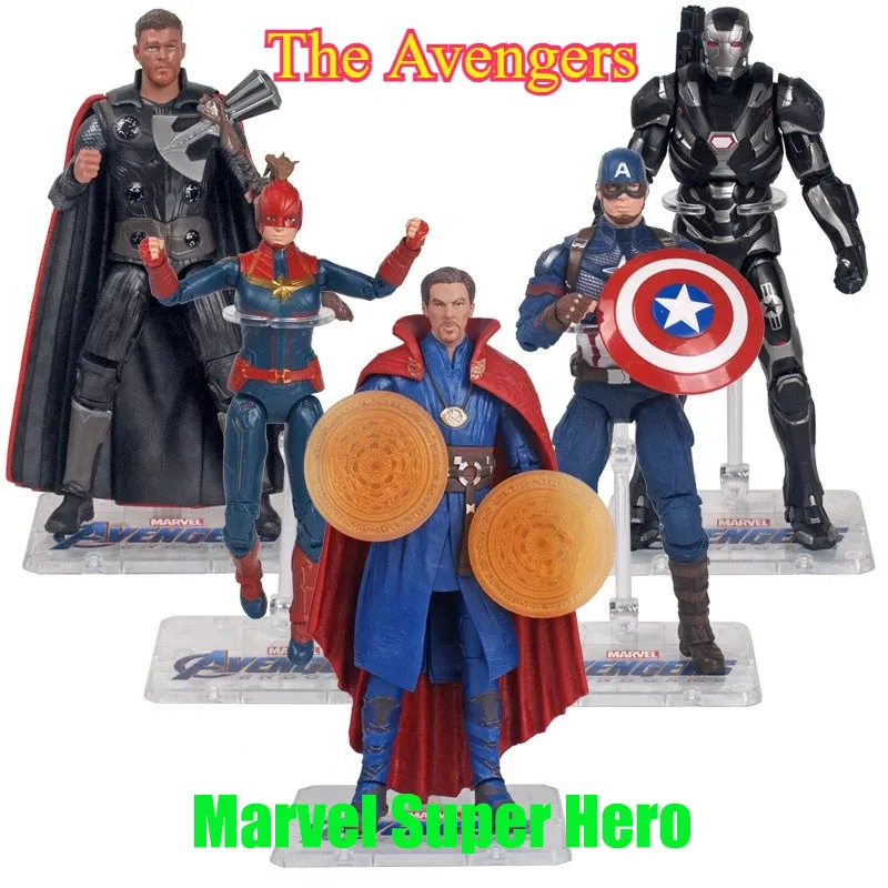 

Marvel America Captain Figure Doll Genuine Stand Version with Replacement Hands The Avengers Series War Machine Thor Model Doll