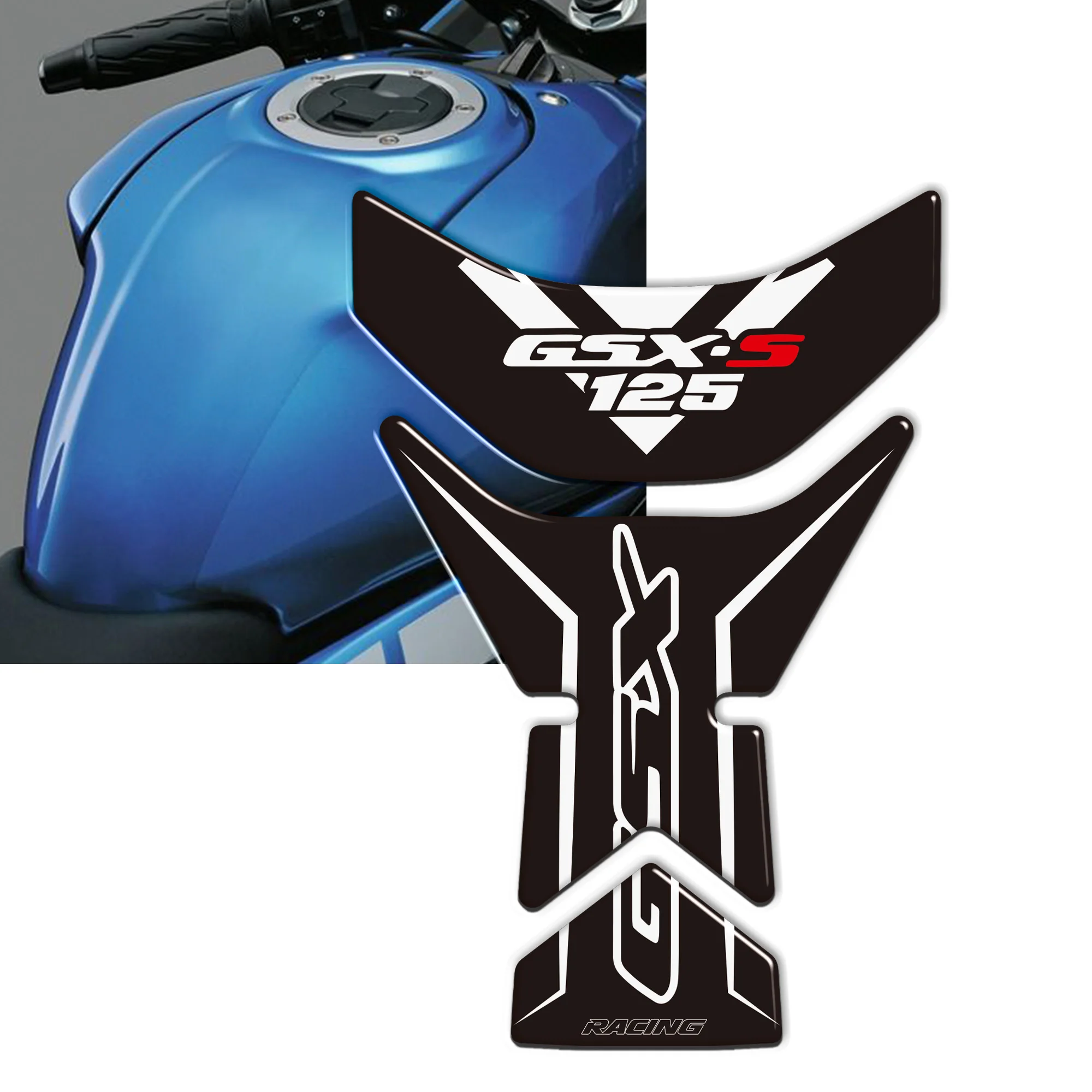 

Motorcycle Tank Grips 3D Stickers For Suzuki GSX-S125 GSX S125 Anti Scratch Protection Side Pads Decal Kit