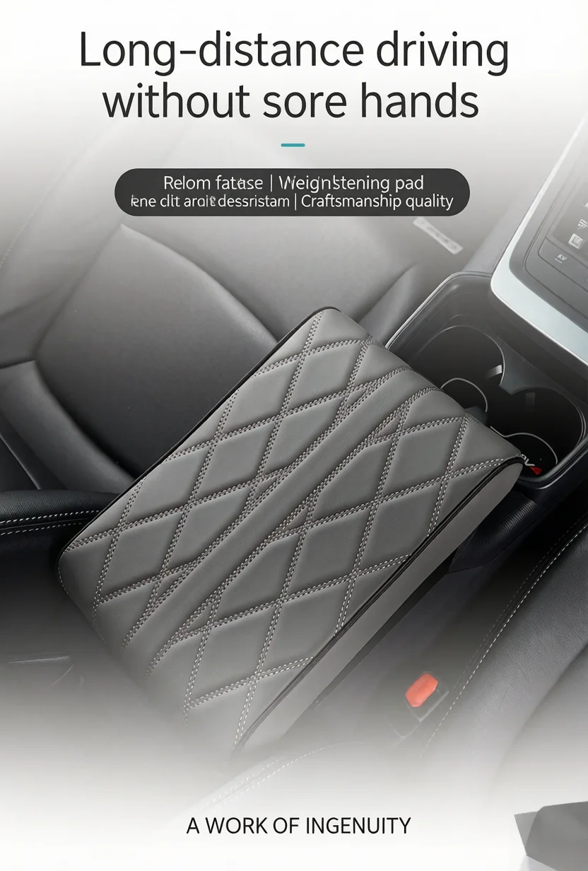 Car Armrest Box Heightening Pad, Car Armrest Protection Pad, Universal Memory Foam Car Cover view 3