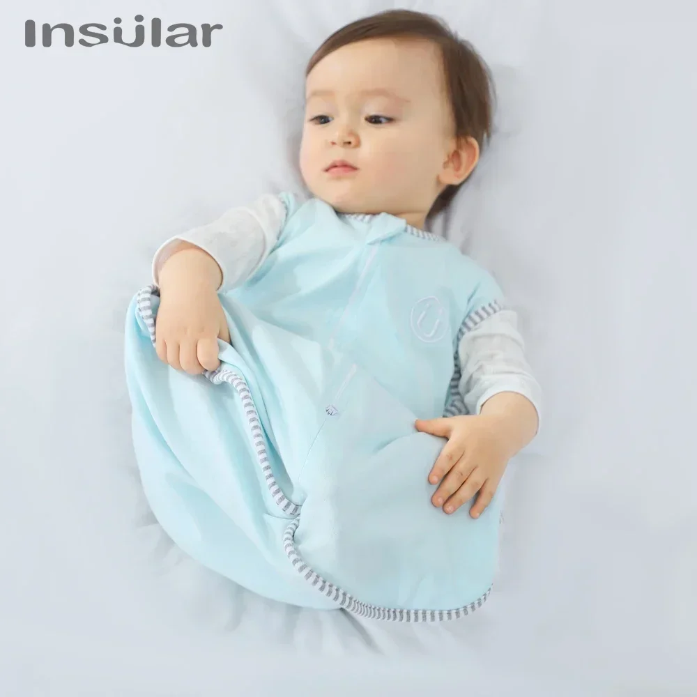 INSULAR Baby Sleeping Bag Cotton Diaper Sleeveless Envelop For Newborns Zipper Sleep Sacks Printed Cartoon Bedding Accessories