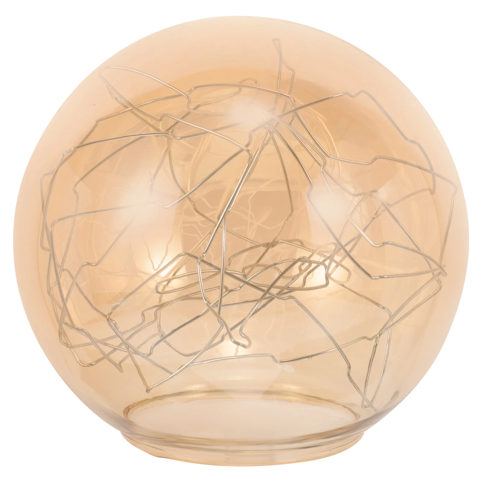 

Single Glass Lampshade Large Mouth Round Globe with Curved Wire Design for Pendant Ceiling Chandelier Lighting Fixture