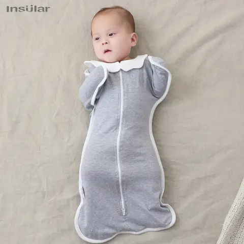 Nyfödd sovsäck med upphöjd hand, stötdämpande bomullssovsäck, babyfilt, anti-ryck, hoppfilt, babyartikel 10 best sales sovsäck för bebis - №9