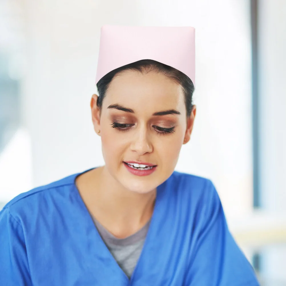 Chapeau d'infirmière en coton rose, 2 pièces, casquette de gommage médical, confortable et respirante pour les étudiants en soins infirmiers, événements scolaires, jeu de rôle