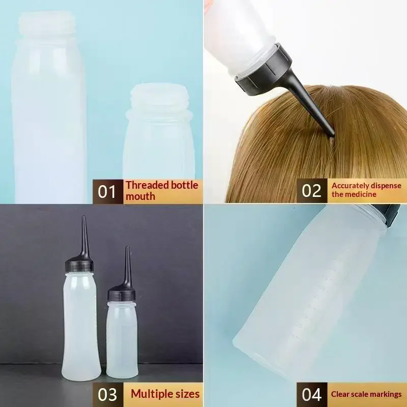 2Pcs/Set 240ml 120ml Plastic Hair Oil Applicator Bottle Scale For Salon And Home Use Pointed Tip For Precision Application