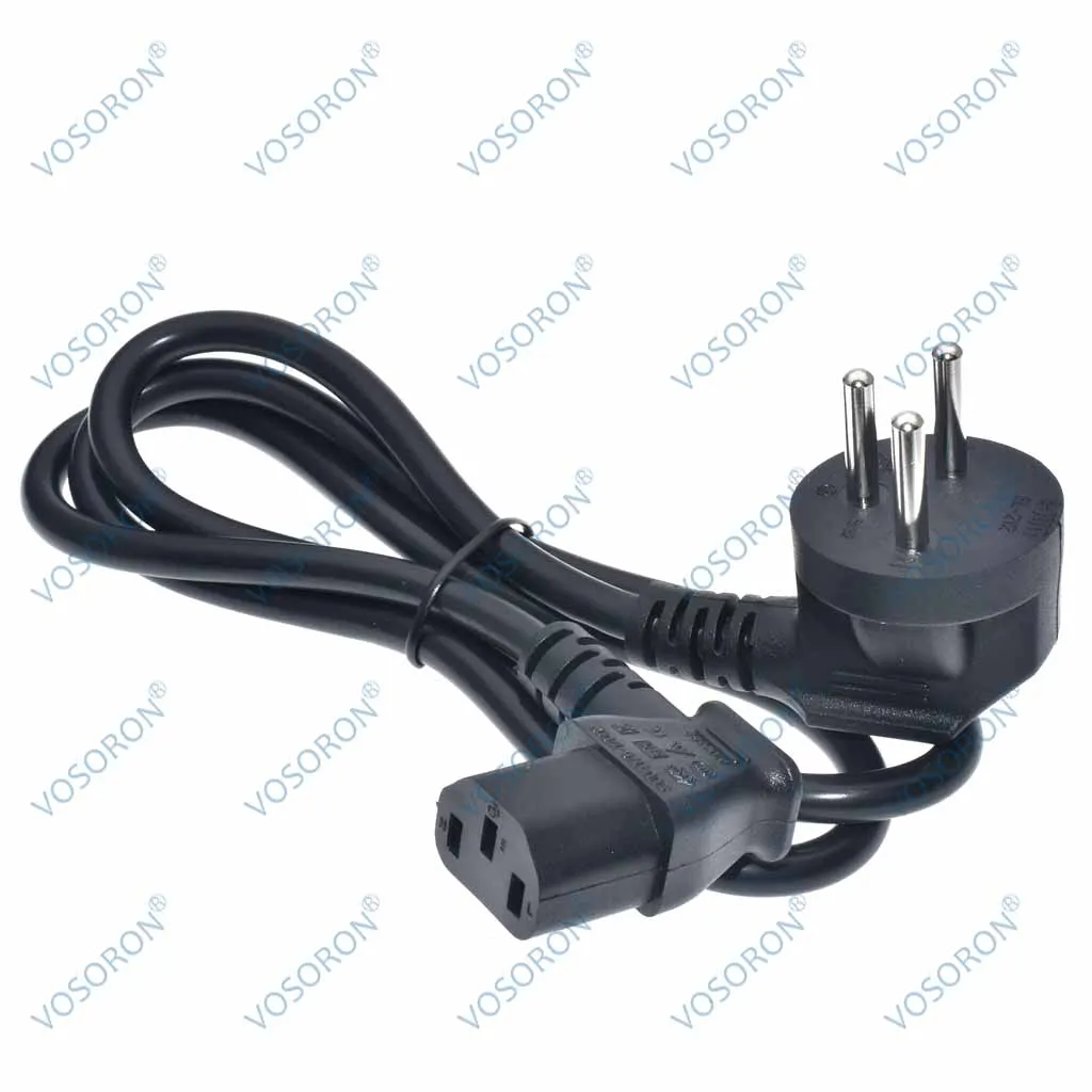 Israel SI-32 3-Pin Plug to IEC C13 Female PDU Right Angle Power Cable (Up/Down/Left/Right Angle) for UPS/PC/Monitor/Printer/TV