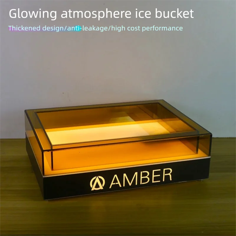Customized Illuminated Ice Bucket Luminous Drink Cooler for Champagne Beer Red Wine Perfect for Bar Nightclub Personalized Glow