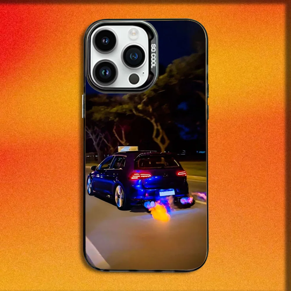 Car G-Golf R 7 GTI Phone Case For iPhone 16,15,14,13,12,11,Mini,Pro,E,MAX Black Candy Matte Shockproof Cover view 3