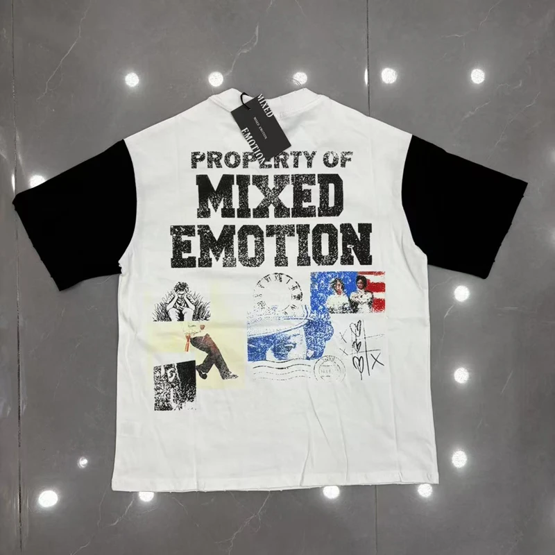 Street Hip-hop Trend EMOTION T-shirt New High Quality Casual Loose Letter Print Short-sleeveTops Unisex