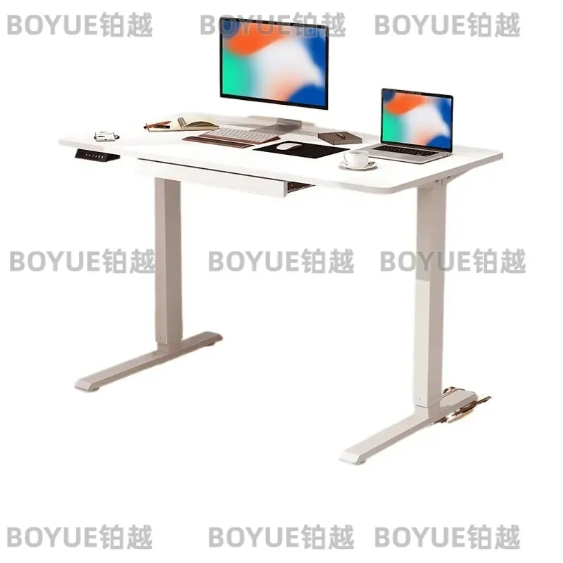 Electric Height Adjustable Standing Desk with Drawers Wireless Charger Child Lock Memory Function Ergonomic Sit Stand