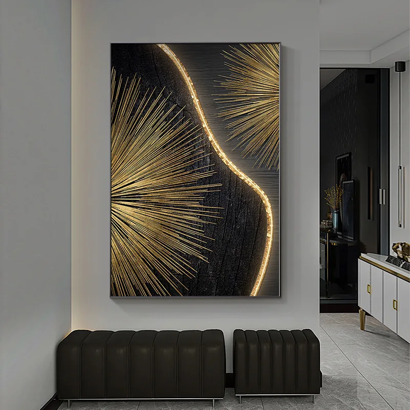 Luminous Decoration Painting Abstract Hanging Corridor Sofa Floor Lighting Painting  LED Wall Light Living Room  Kitchen Home