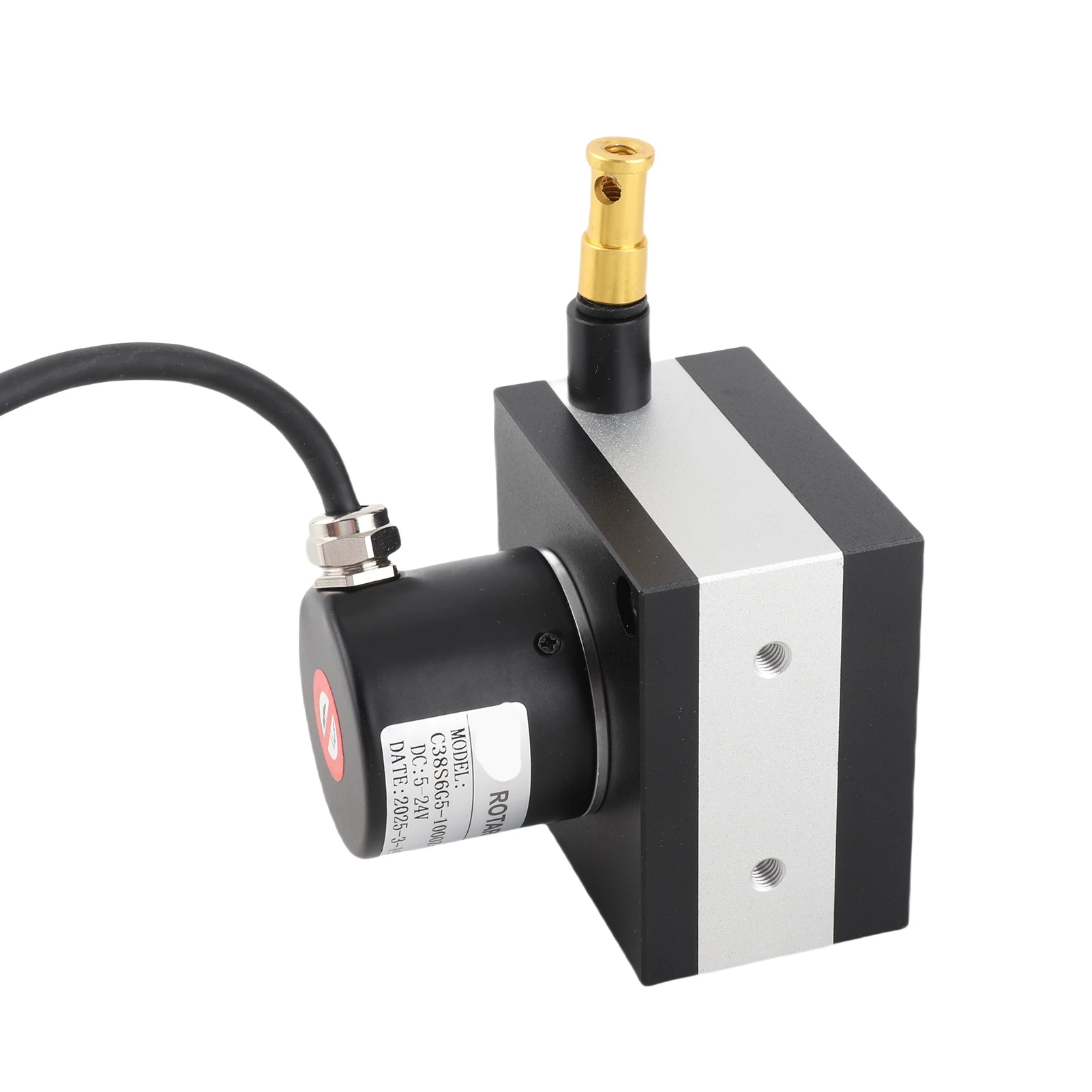 Cable Encoder Dia. 38mm Draw Wire Encoder 10 to 3000mm Range Incremental Cable Encoder for Cylinders Testing Machines DC8‑24V