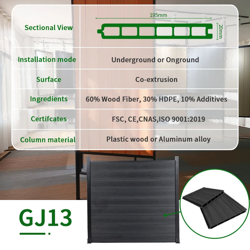 سياج الخصوصية المنقوش ثلاثي الأبعاد، ديكور المنزل، سياج WPC #4