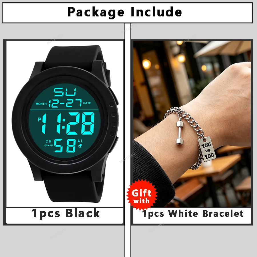 Men's Sport Waterproof LED Digital Watch