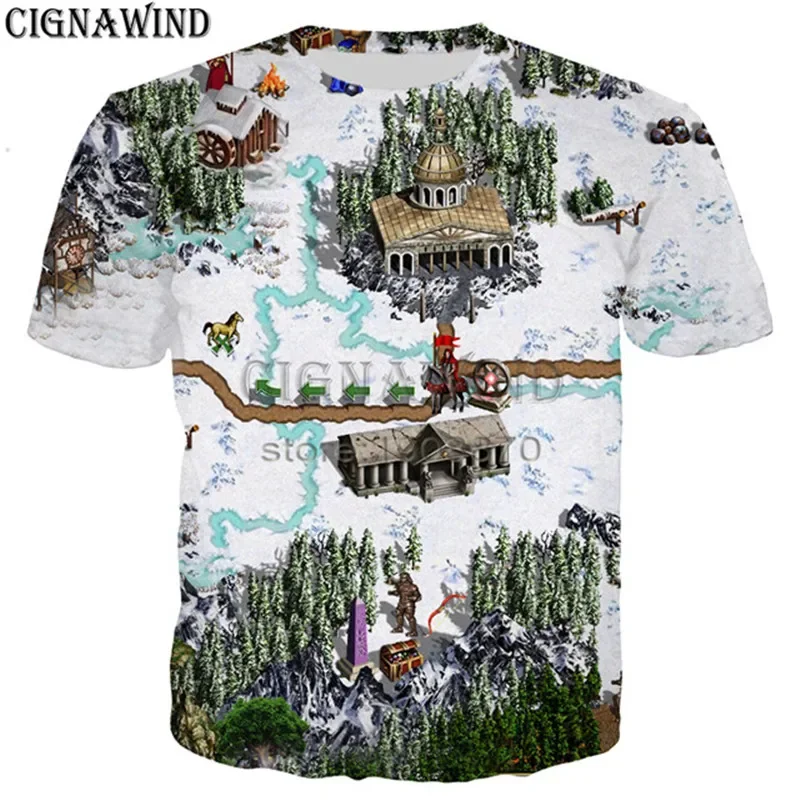 New arrival game heroes of might and magic 3 t shirt men/women 3D printed t-shirts unisex Harajuku style tshirt streetwear tops