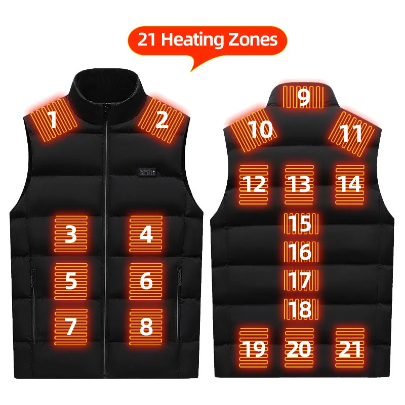 Winter Heated Vest Men USB Electric Self Heating Vest Women Heated Jacket Rechargeable Warming Heated Clothing Hunting Ski