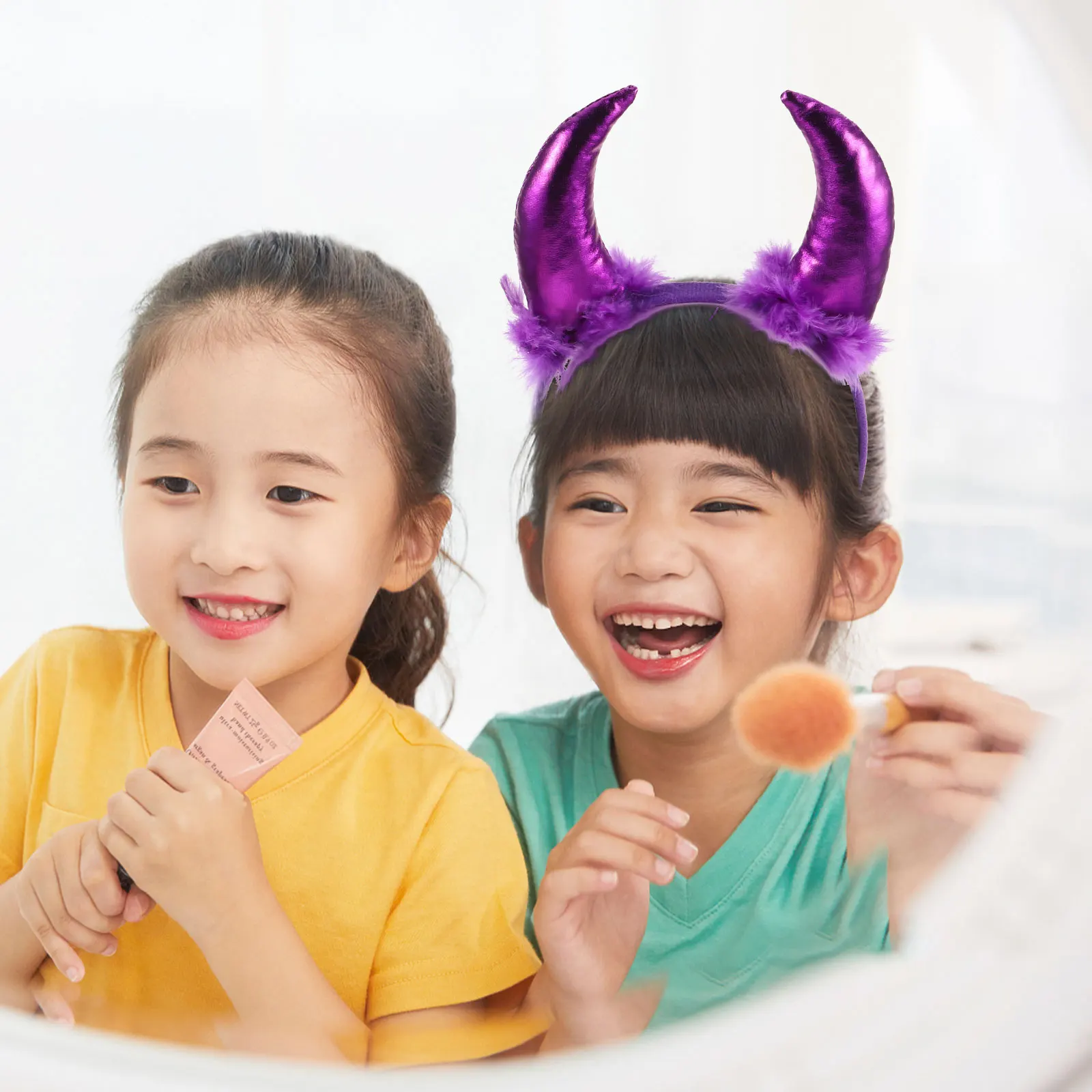 

2 Pcs Kids Headb Children Hoop Hair Accessories Girls Headdress Purple Party Reusable Soft Cloth No Hurt Hairstyle DIY Carnival