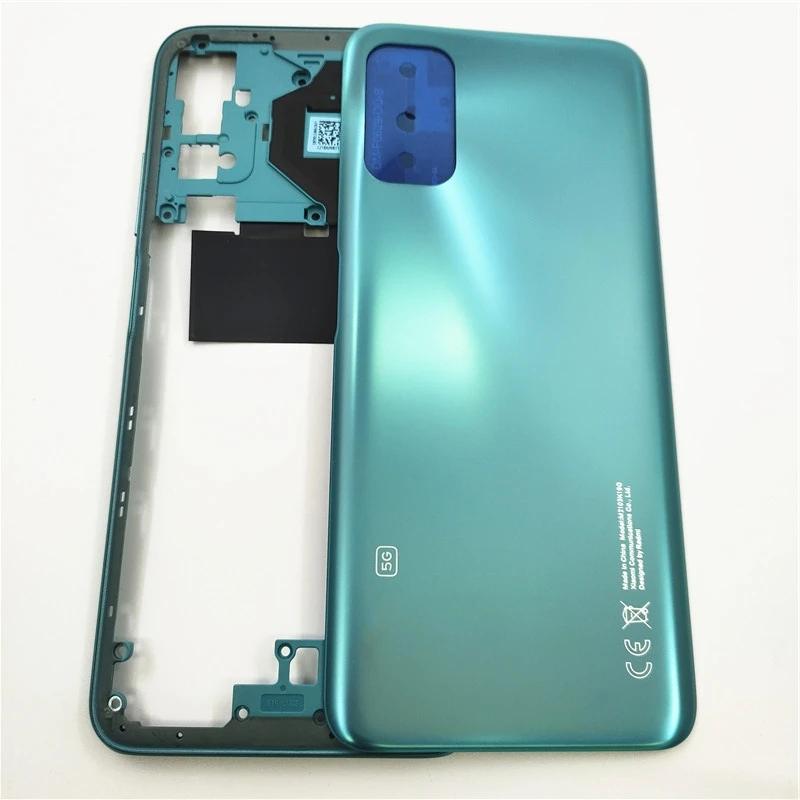 Full Housing For Xiaomi Redmi Note 10 5G Back Battery Cover Rear Case Middle Frame With Volume Button