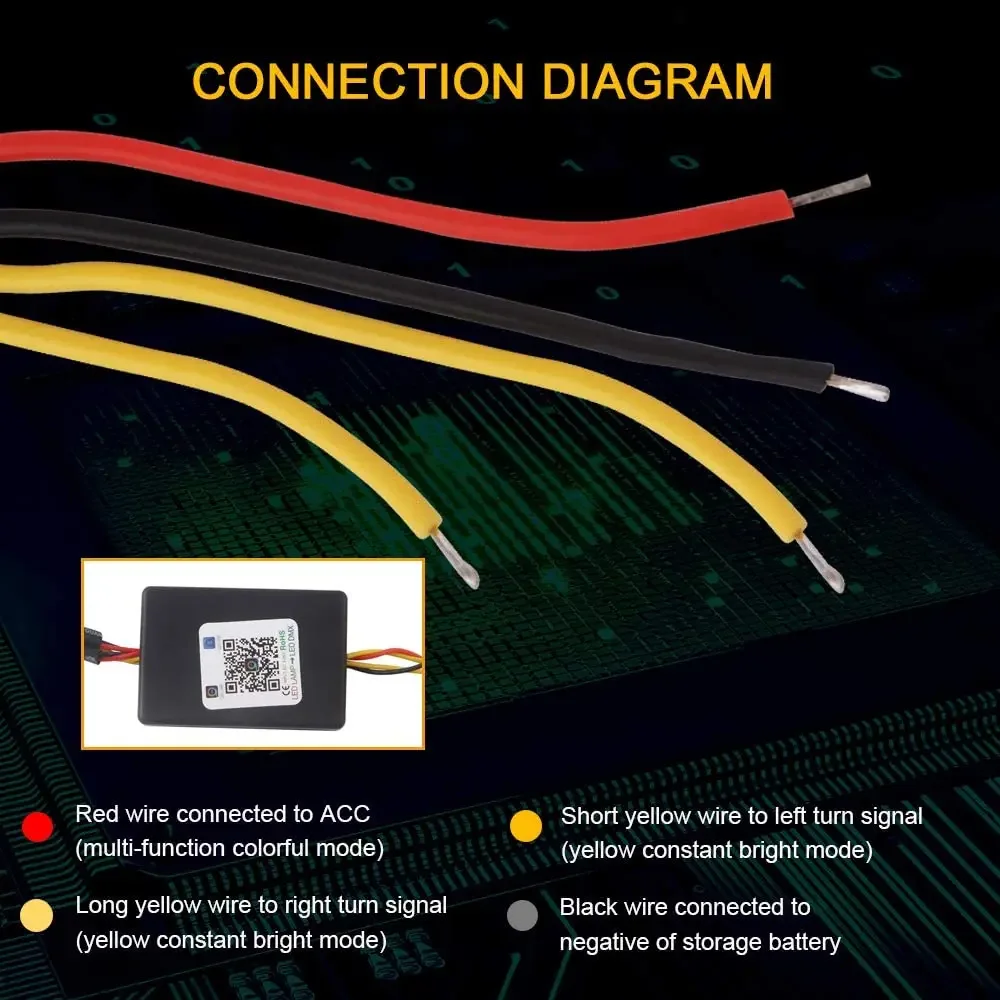 1Pair 80/95mm Car Angel Eyes Multi-Color RGB LED Headlight Lights Sequential Flowing Turn Signal Running Lamp With APP Control