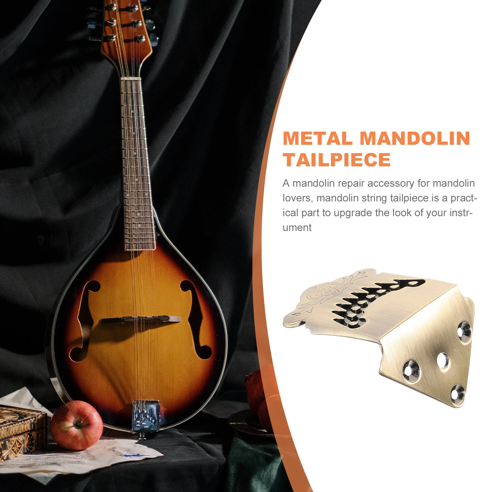 

Mandolin Accessories Metal Tailpiece Durable Lightweight Easy Install Instrument Parts String Mandolin Beautiful Sound