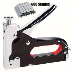 4 in 1 Upholstery Staple Gun, Remover, Gloves, Adjustment Stapler Gun for Wood, Upholstery, Carpentry, Decoration DIY Staple Gun