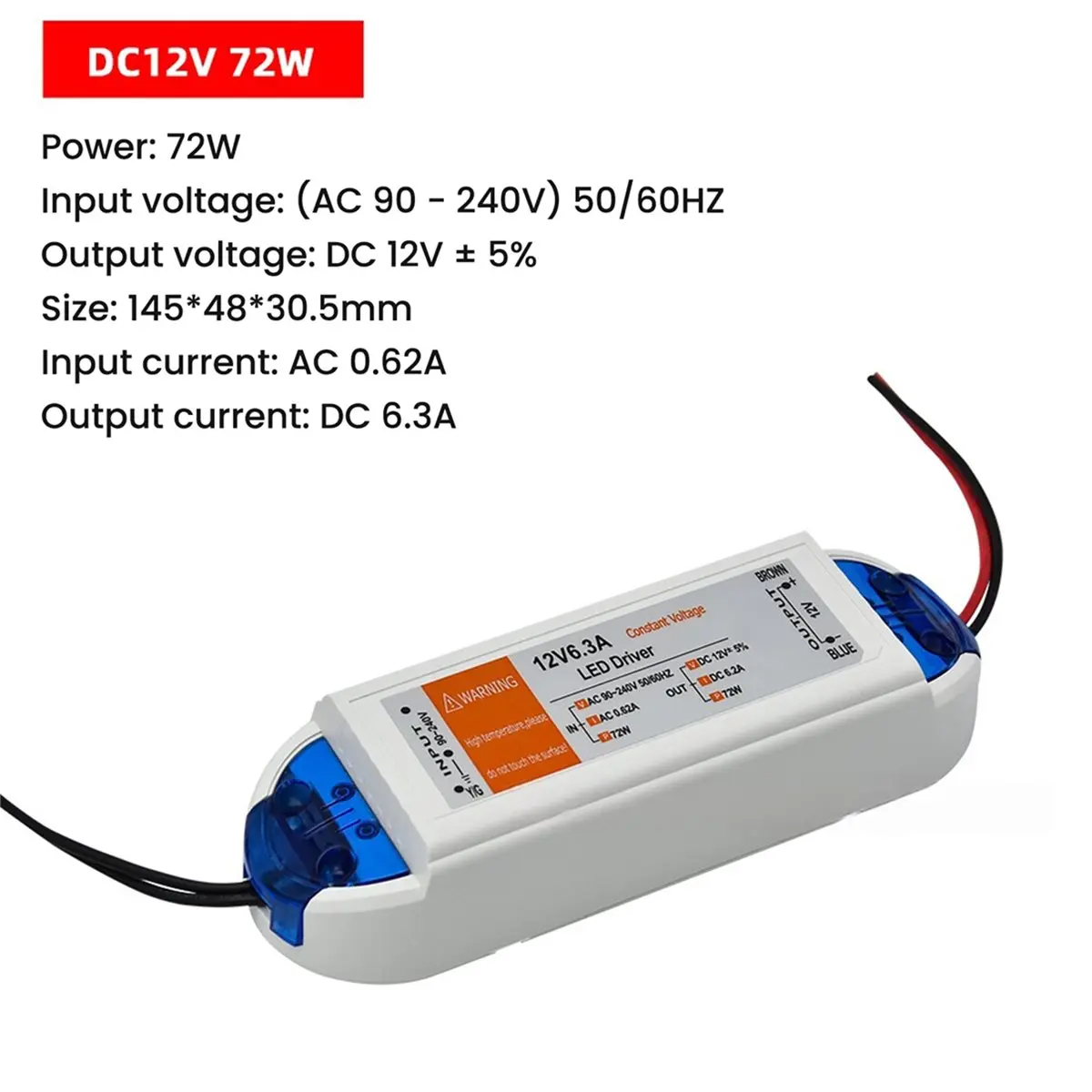 【Power Supply】 LED Switching Power Supply DC 12V 18W 28W 48W 72W 100W, Transformer Constant Current Input 90-240V D
