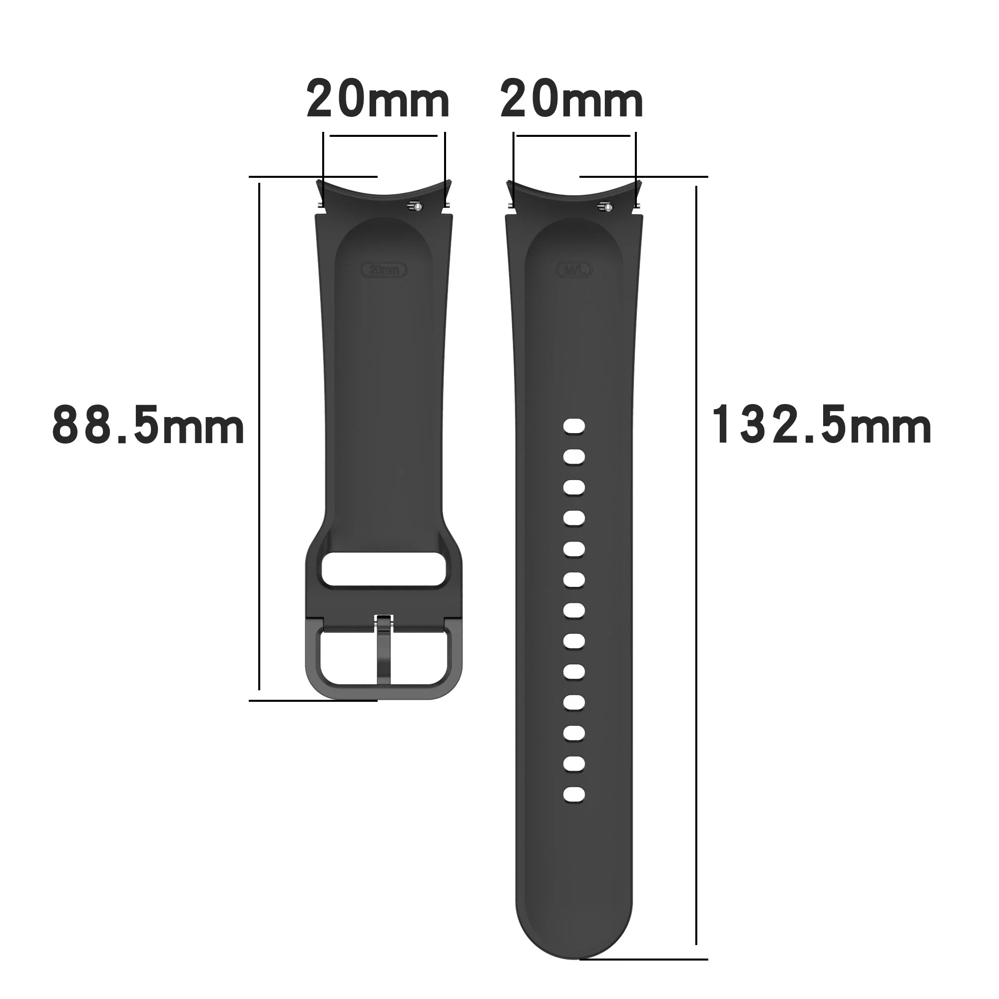 Pulseira de Silicone para Samsung Galaxy Watch, Pulseira para Relógio 5 Pro, 45mm, 6, 5, 4, 40mm, 44mm, Classic, 43mm, 47mm, 42mm, 46 milímetros, 20 milímetros
