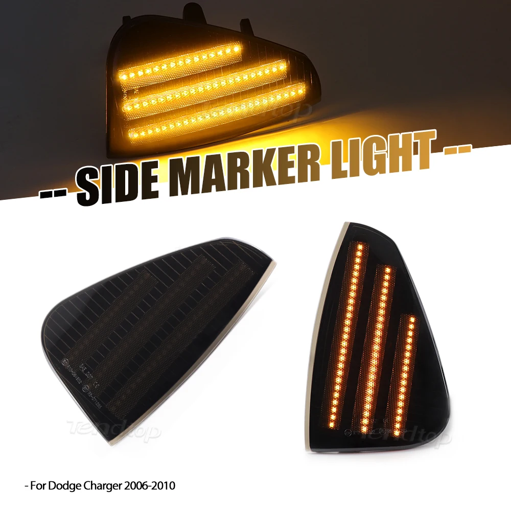 

2pcs Car LED Front Side Corner Lights For Dodge Charger 2006 2007 2008 2009 2010 Car Side Marker Lamp 4806219AD 4806218AD