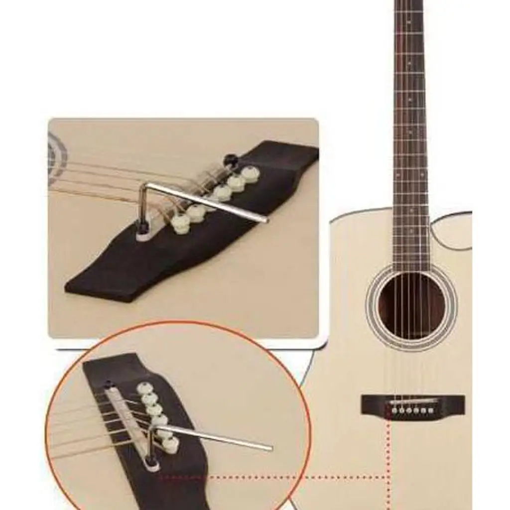 Acoustic Bridge Saddle Nut Plastic Set Complete with Wrench Lifter for Portable Guitar Build and Repair