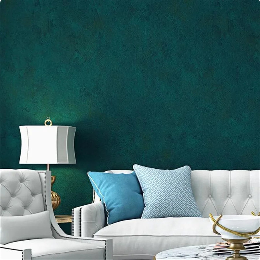 beibehang Peacock Green Wallpaper Mottled Emerald Pure Pigment Retro American European Bedroom Living Room Wall Papel De Parede