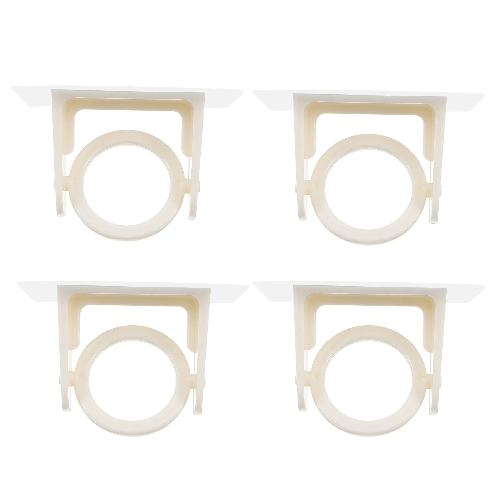 4Pcs Rotating Curtain Rod Hooks No Drill Adhesive Bracket Set Adjustable Angled Plastic Curtain Pole Holder for Bathroom Bedroom view 5