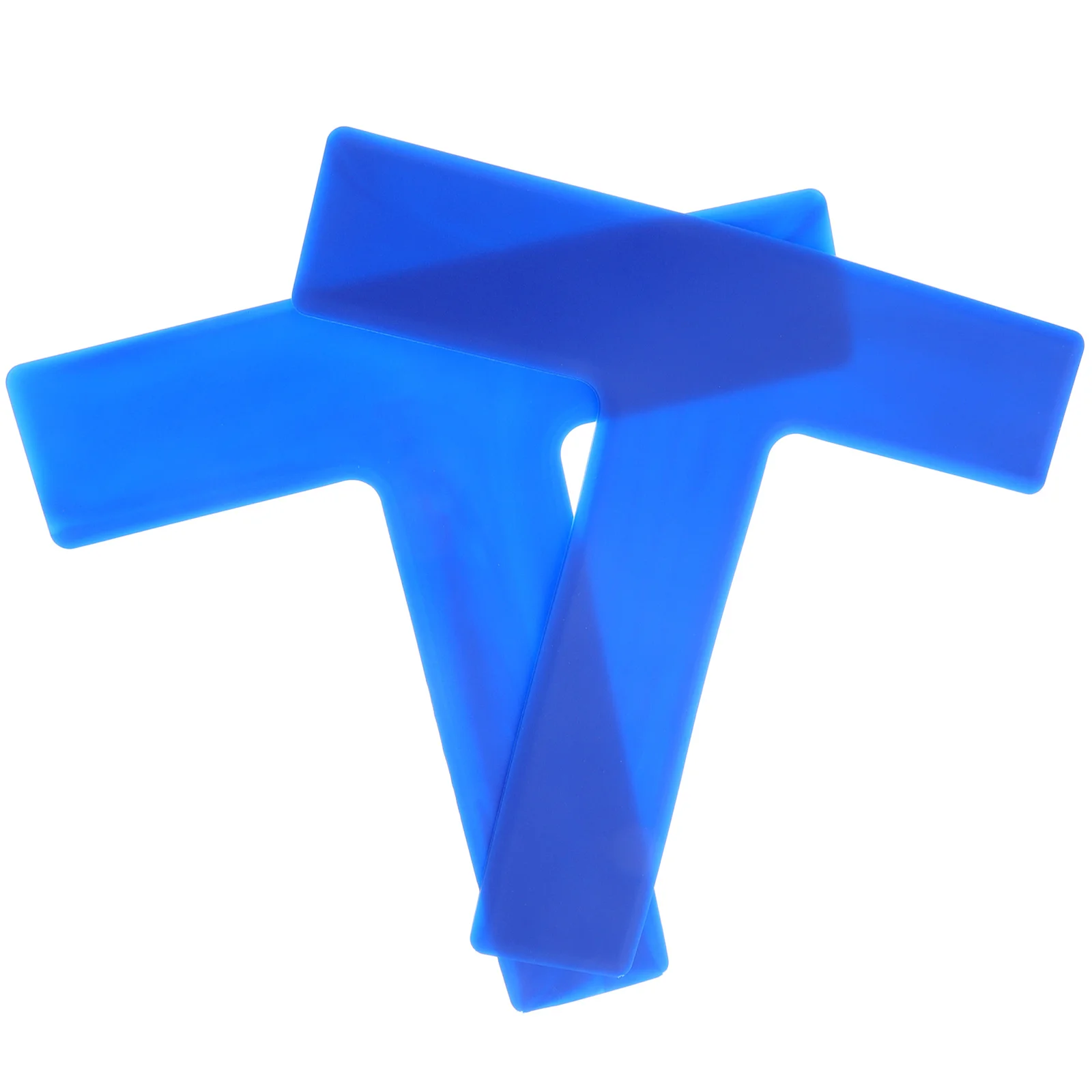 

2Pcs T Shape Training Floor Markers Bright Blue Durable Waterproof Sports Court Accessories Soccer Basketball Agility Footstep