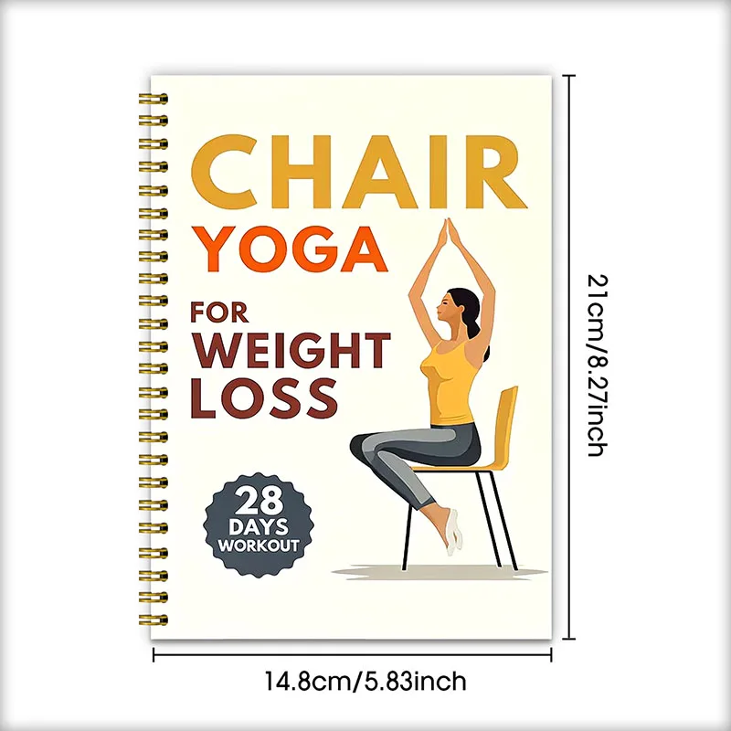 30 Day Chair Yoga Weight Loss Journal, Low-Impact Workout Guide with Meal Plan & Progress Tracker for Home Gym view 6
