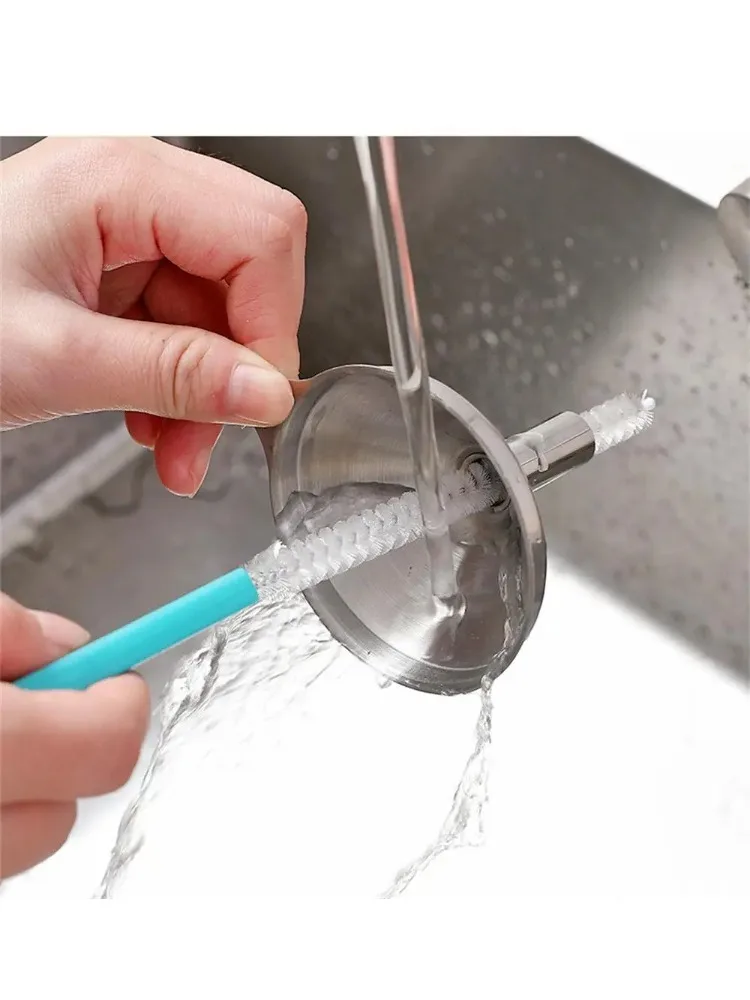 Brosse de lavage d'artefact de lavage de racines de Lotus, brosse en acier inoxydable, nettoyage de tasse de paille d'eau, brosse de Tube, trou de racine de Lotus