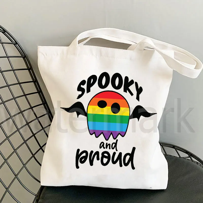 Spooky Season Tote Halloween Gift Shopping Bag Halloween Kids Shopper Mystical Funny Side Bag for Ladies Harajuku Shoulder Bag